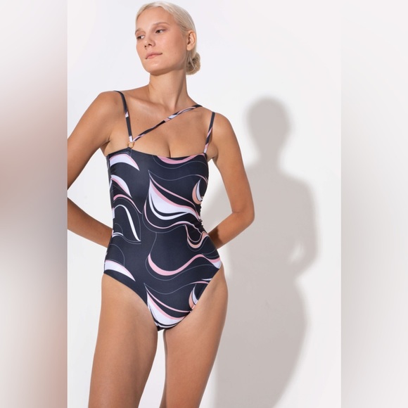 NWT🍒KORARU Zabel Tube One-Piece Coral Print🍒 - Picture 1 of 12